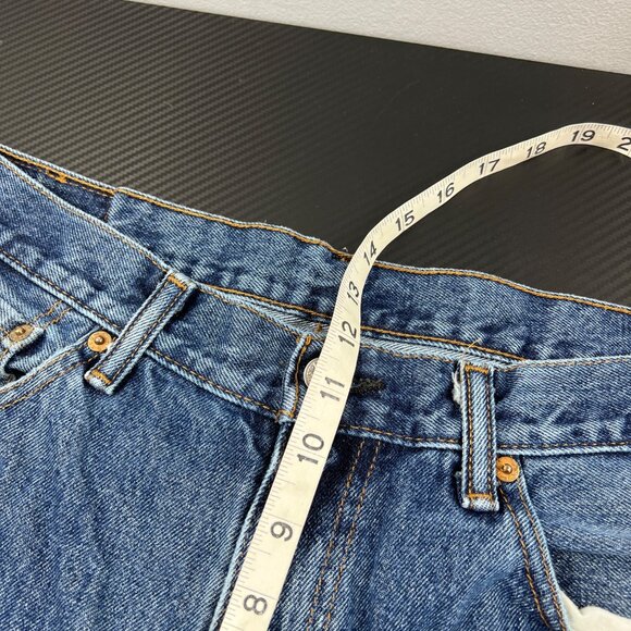 Levis 505 Mens Straight Leg Blue Denim Jeans Size 36x32 Workwear Casual - Picture 7 of 13